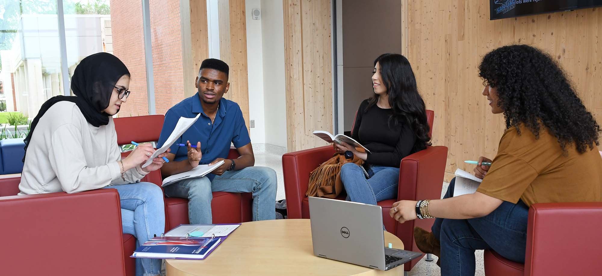 students studying together