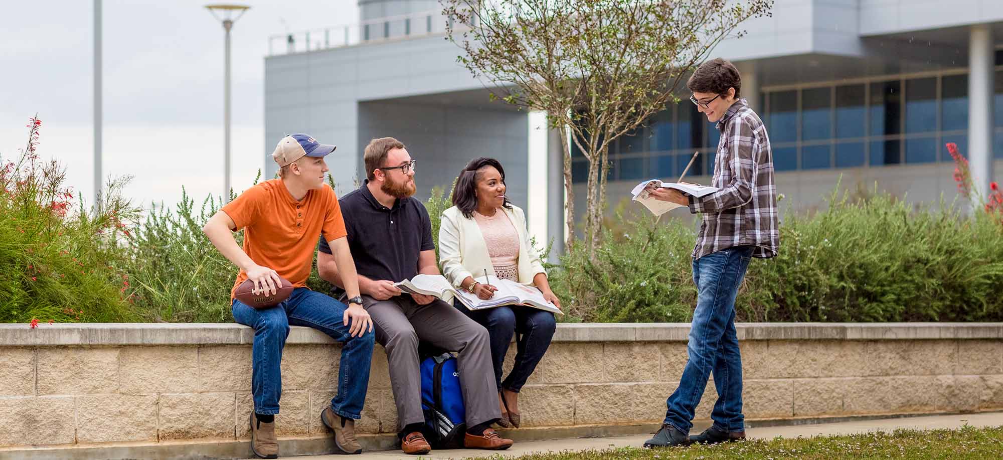 students talking